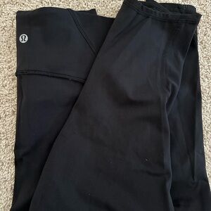 Lululemon Black Leggings Sheer Calf Section Size 10